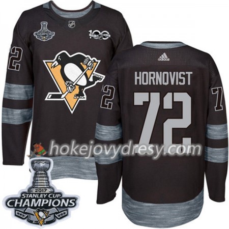 Pánské Hokejový Dres Pittsburgh Penguins Patric Hornqvist 72 1917-2017 100th Anniversary Adidas Černá 2017 Stanley Cup Champions Authentic
